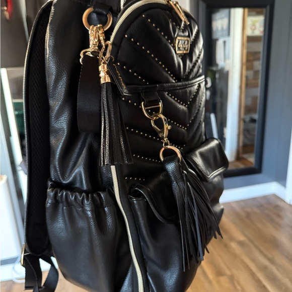 Itzy Ritzy Black and Gold Backpack - Picture 2 of 14
